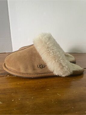 UGG Scuffette II Chestnut Brown Suede Shearling Women's Slippers Size 7
